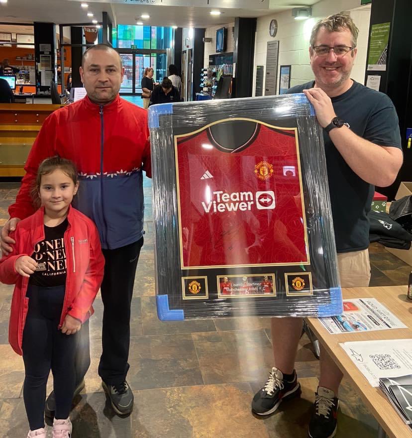 Congratulations to the winner of our signed Manchester United shirt Horatio . This shirt was kindly donated by <a href="/Vital_HRL/">VitalHumanResources</a> <a href="/ged_mason/">Ged Mason OBE</a>.
much deserved winner .Maybe next time we can get a Burnley shirt for all our Burnley fans <a href="/AlanPaceBFC/">Alan Pace</a> <a href="/VincentKompany/">Vincent Kompany</a> <a href="/BurnleyOfficial/">Burnley FC</a> 
#swimfast
