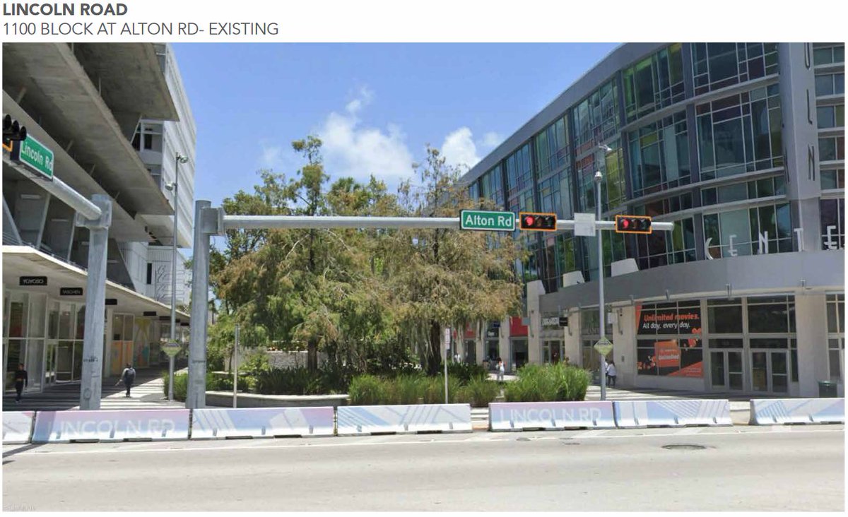 FloridianDev's tweet photo. 🧵Lincoln Road District Improvements - Miami Beach

To advance Lincoln Road improvements, a DRB submission has been filed to introduce anti-ram bollards and a "Lincoln Road" sign at the 1100 block &amp; Alton Road intersection.
Similar is proposed at the end of the strip.
#MBeach https://t.co/mAoyQYG1C3
