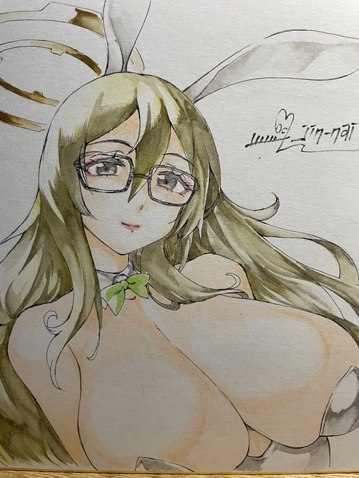 コミトレで出すバニーアカネの色紙絵 