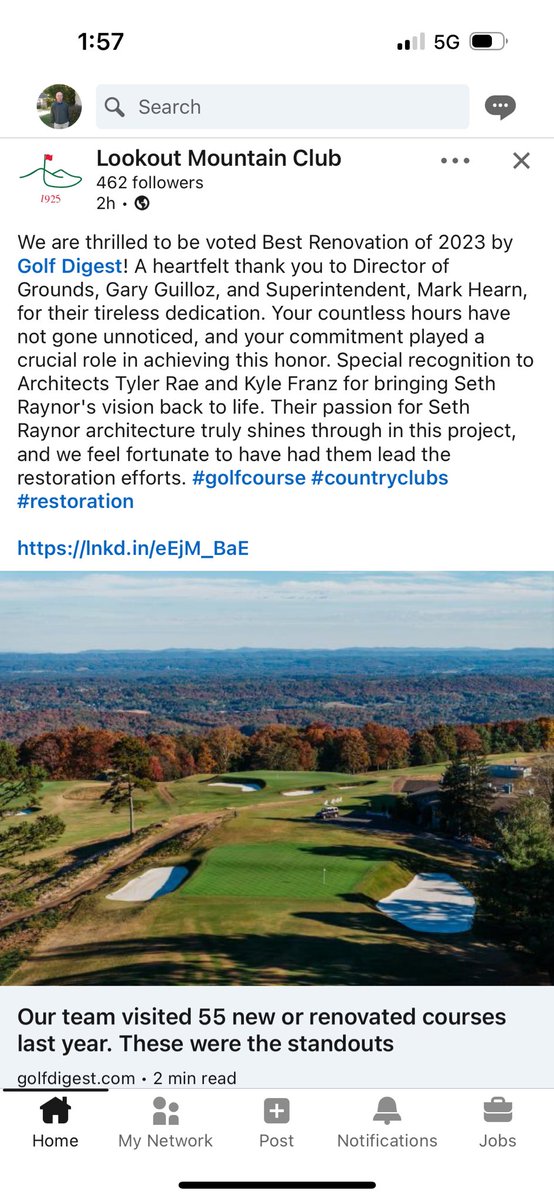 gmgolfsup's tweet photo. Huge honor to share this with all of the Lookout Mountain Club family https://t.co/ZRz4mIqhSA