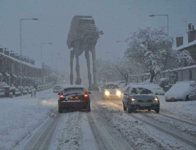 Snow coming down hard, streets are crap... I need one of these things just to get to the grocery store