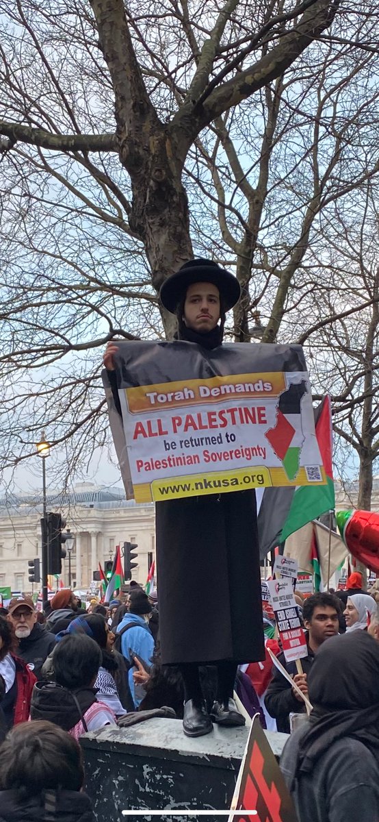 GoBananasNews's tweet image. A Jewish Man Holds a Pro-Palestine poster at the Palestinian Solidarity march in London earlier today.

#March4Gaza #MarchForPalestine