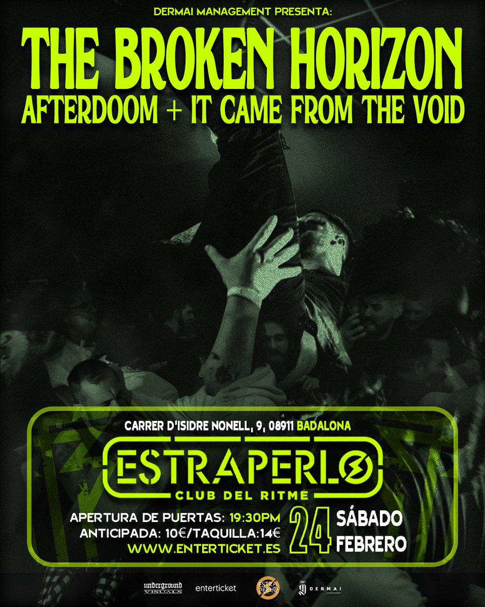 itcamefromthev's tweet photo. 🔥🔥BADALONA 24 FEBRERO 🔥🔥
Sala Estraperlo

Con los enormes de The Broken Horizon y Afterdoom

Entradas anticipadas:
https://t.co/taYBtfuU0l https://t.co/8pZCQtdy9N