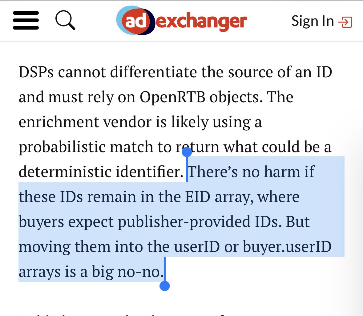 Chris Kane (@ckane) on Twitter photo This! <a href="/Scrilla100/">Scott Messer</a> says it perfectly. Nothing wrong with a probabilistic ID as long as the DSP knows it’s probabilistic… which they don’t.
adexchanger.com/the-sell-sider… This! <a href="/Scrilla100/">Scott Messer</a> says it perfectly. Nothing wrong with a probabilistic ID as long as the DSP knows it’s probabilistic… which they don’t.
adexchanger.com/the-sell-sider…