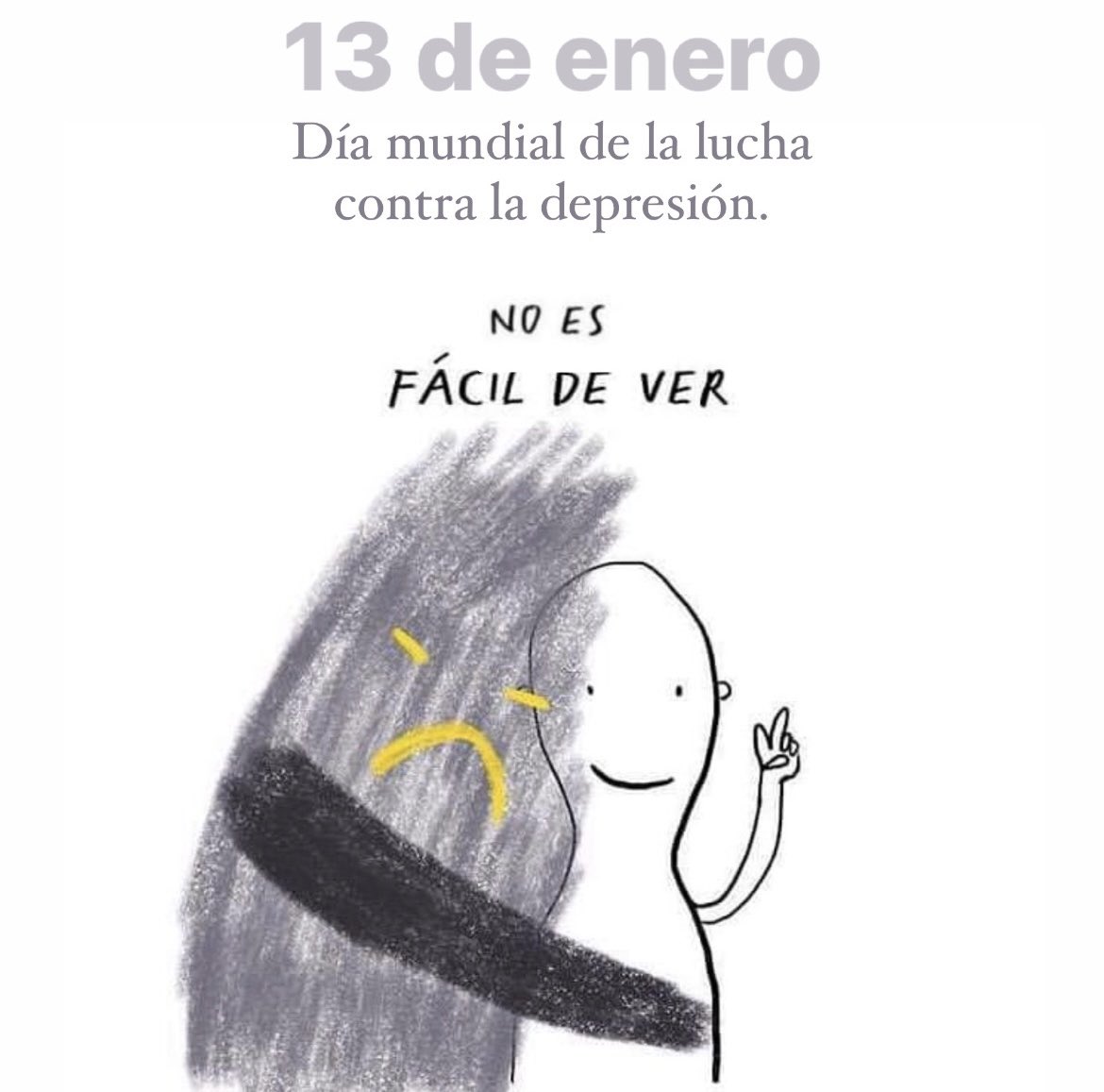 La depresión no siempre es una cara triste, también puede salir a la calle sonriendo y sacarse fotos. La lucha es interna. Cortemos con la ideología del "querer es poder", la autoayuda no es la solución. Siempre es con otros. Tomemos consciencia, nos debemos eso.