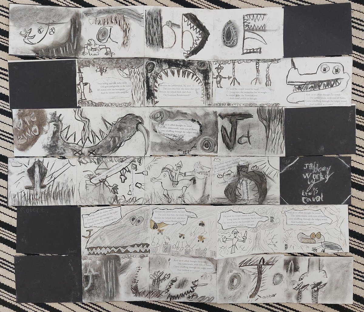 LEOacademyarts's tweet photo. Our @LEOacademies Year 4 children have thouroughly enjoyed the 'Storytelling Through Drawing' unit from the @accessart curriculum. Children learnt to use line, shape, layering and composition to develop their own illustrations.  #illustration #drawing  #markmaking #jabberwocky https://t.co/Y6nIFLafvP