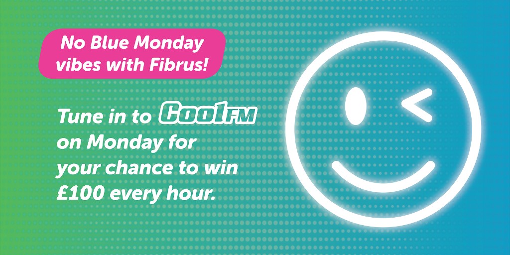 Let's turn Blue Monday into Happy Monday! 😃
 
Tune in to <a href="/coolfm/">Cool FM</a> this Monday for a chance to win £100 EVERY HOUR from 6am- 7pm. Just listen to each hour's happy song and follow the instructions, and you could be a winner! 🥳

Good luck! 💙
 
#BlueMonday #Competition #SwitchHappy