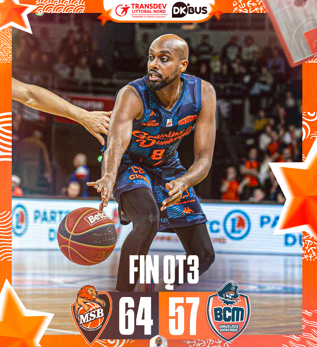 BCMBasket's tweet photo. #MSBBCM I FIN QT3.🧡
Le MSB a pris l’ascendant dans ce 3e quart-temps et mène de 7 points..
Il faudra tout donner dans les 10 dernières minutes !
#TousBCM https://t.co/PoZL9bzyRL