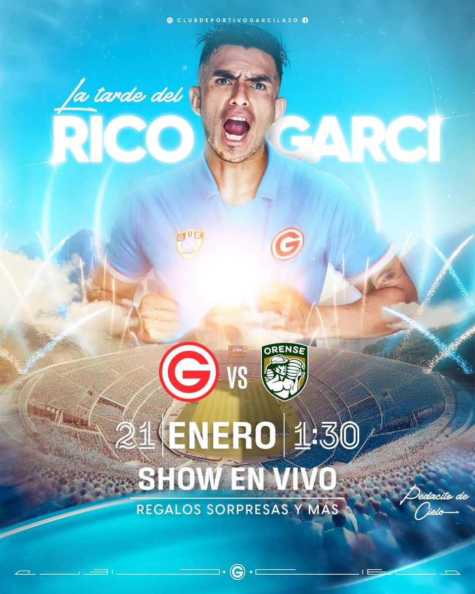 Dep_Garcilaso's tweet photo. 𝗟𝗔 𝗧𝗔𝗥𝗗𝗘 𝗗𝗘𝗟 𝗥𝗜𝗖𝗢 𝗚𝗔𝗥𝗖𝗜 𝟮𝟬𝟮𝟰 🔥💙🐱

¡Dejemos todo el corazón alentando al Pedacito de Cielo

@Dep_Garcilaso vs @Orense_SC   

#DeportivoGarcilaso
#LaPasiónDelPueblo 🔵
#ElMásPopular
#VendavalCeleste 
#LamitadMasUno 
#OrgullodeCusco

#ElClubDelPueblo 🔥 https://t.co/s9VvpoByji