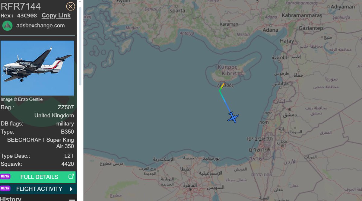 UK MIL RFR7144 Special Ops again on his very regular run to Israel.
