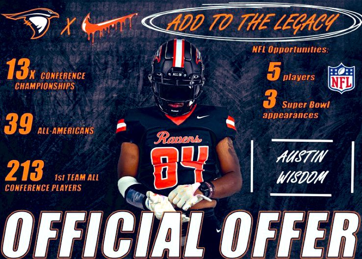 AustinRS_Wisdom's tweet photo. After a great conversation with @coach_codd  I am more than blessed to receive my eighth official offer from Anderson University

@Throw_2_Win @RyanWrightRNG @FootballCrespi @lancewisdom17 https://t.co/1W8nNy1mBt