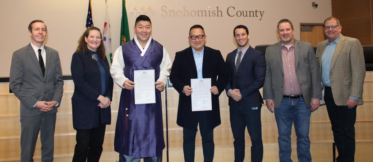 Jen_Chong_J's tweet photo. The Snohomish County Council unanimously passed Resolution 24-002 recognizing January 13, 2024, as Korean American Day in Snohomish County 

“That’s the story of many immigrants, and I know our country was built on the shoulders of immigrants,” Jason Moon, Mukilteo Council member https://t.co/4R3w39zU68