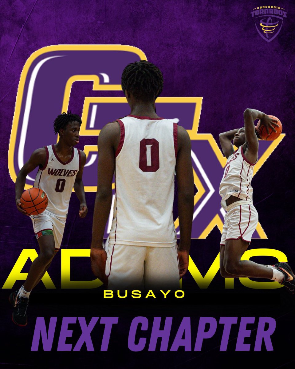 busayo_adams's tweet photo. BLESSED to announce I will be committing Concordia University! Let’s work‼️🌪️💜💛@CTXAthletics @StanBonewitz @CoachAG1181 @CoachDMoore1 @weissmensbball @J_UNO_ELITE @Jaylenshead @GASOMass @TexasHoopsGASO @GASOTim #TornadoNation #Committed #Ctx https://t.co/kHAhXocFuo