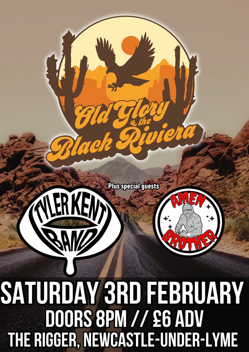 🔥✌️Gig Alert!✌️🔥 We will be performing at @TheRiggerVenue Newcastle-under-Lyme Saturday 3rd February! We will be joined by The Tyler Kent Band and Amen Brother. Tickets: gigantic.com/old-glory-the-… #livemusic #rock #guitar