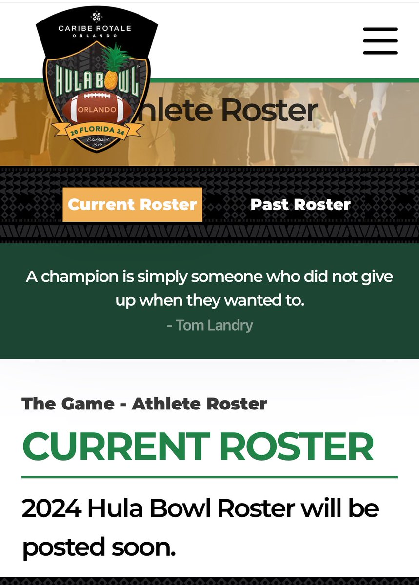 MattFid's tweet photo. I’m no expert, but during the @Hula_Bowl might be a good time to post the rosters. https://t.co/9UvX7c2Gfx