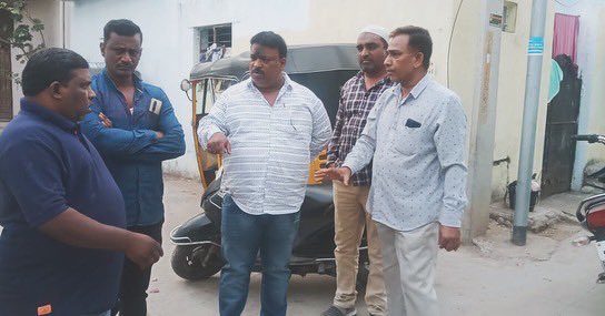AimimBadaruddin's tweet photo. On the Instructions of AIMIM President Br @asadowaisi Sb &amp; MLA @kausarmohiuddin Sb Mohd Ameeruddin Inspected Afzal Colony regarding Sewage lines, street lights &amp; addressed other issues in Afzal colony Golconda on this occasion primary unit president Mr Mujeeb &amp; other were present https://t.co/T5UfsJDSq6
