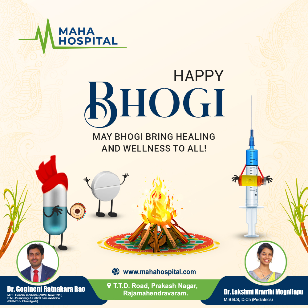 MahaHospital's tweet photo. May the flames of joy and good health light up your celebrations.🥳🌞Wishing everyone a radiant Bhogi! 🔥

Contact us today!
📍: 74-11-12, TTD. Road, Prakash Nagar, Rajamahendravaram.
📱: +91 7416443331
💻: https://t.co/JgCvx1he4g
.
#Mahahospital #Bhogi2024 #BhogiBonfire https://t.co/AaEMOenp2u