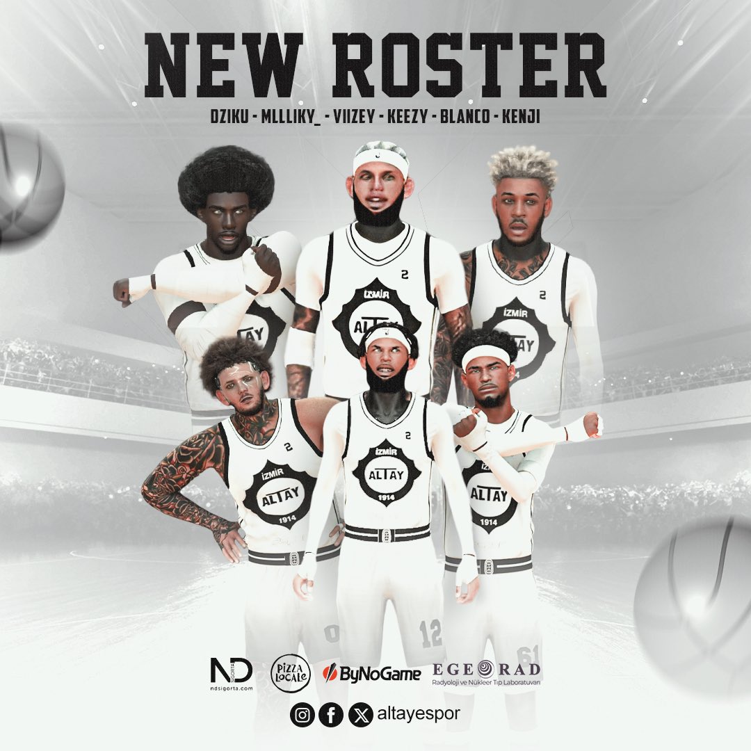 Uzun bir aradan sonra parkedeyiz! 🏀 

Roster;
Wiktor “<a href="/dziku0220/">dziku</a>” Kamil
Dmitriy “<a href="/mllliky_/">mllliky _</a>” Kochurov
Sheldon “<a href="/xViizey/">Viizey</a>” Dima
Simone “<a href="/vkeezy2k/">keezy</a>” Rossi 
Danny “<a href="/Leblanco2k/">blanco</a>” Valentino
Alfie “<a href="/IKenji2k/">Kenji2k</a>” Campbell

Lets get this bread! 👊🖤🤍

#AltayEspor | #2K