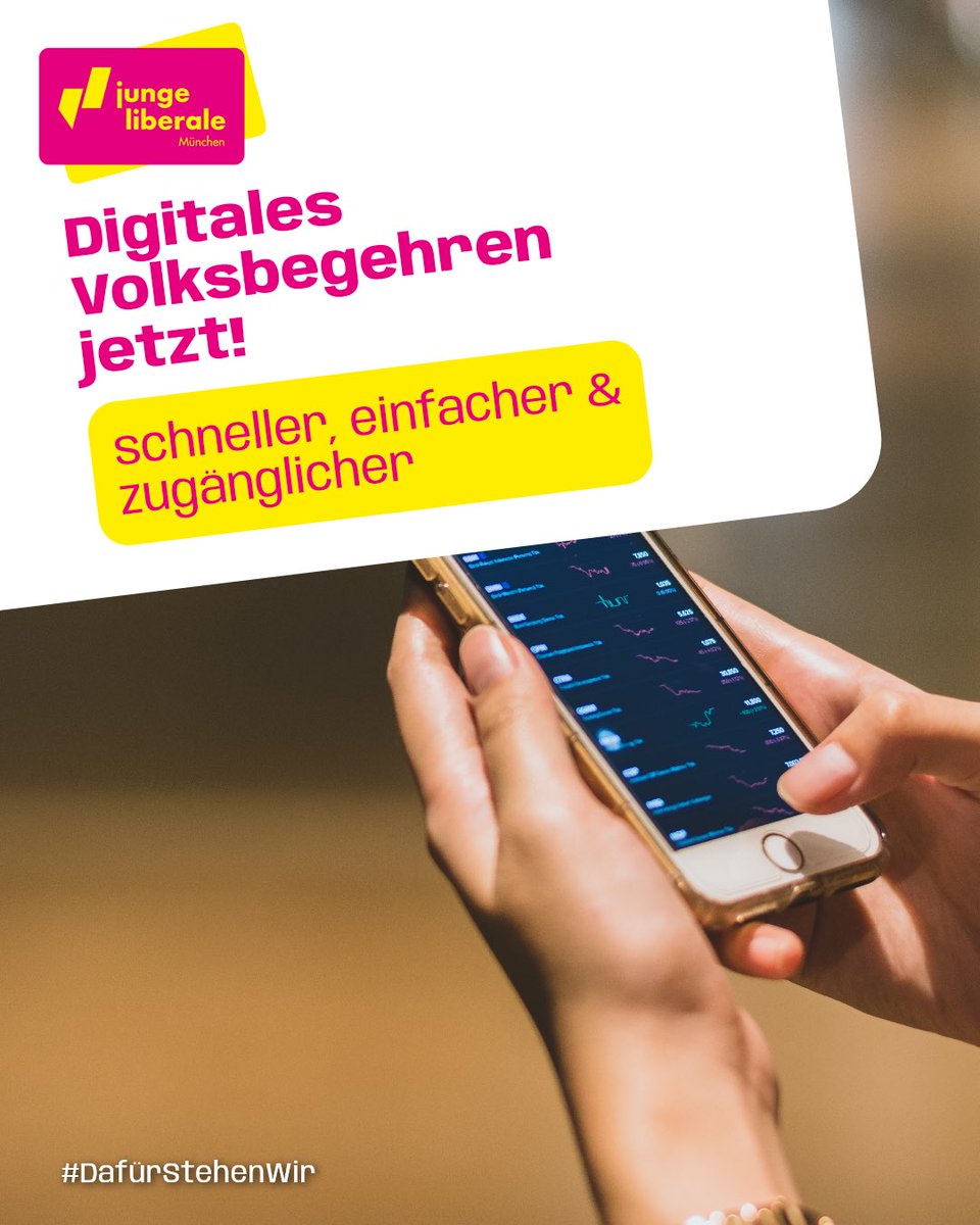 JuLisMuenchen's tweet photo. Von der Verkleinerung des Landtags bis zur Senkung des Wahlalters sind #Volksbegehren zu einem wichtigen Instrument geworden, mit dem sich die Bürgerinnen und Bürger Gehör verschaffen und das eine wichtige Ergänzung zu unserer parlamentarischen #Demokratie darstellt. 🏛️

Für Initiatoren ist eine der größten Herausforderungen immer die Sammlung von genügend Unterschriften auf Papierformularen mit vielen unnötigen Formvorschriften.📝

Für uns JuLis, die sich für #Entbürokratisierung und #Digitalisierung einsetzen, ist die beste Lösung ganz klar: Volksbegehren in Bayern sollten parallel auch #digital durchgeführt werden dürfen! Das gilt sowohl für den Zulassungsprozess als auch für die eigentliche Unterschriftensammlung. Eine digitale Authentifizierung über die #AusweisApp oder gleichwertige Verfahren kann den Prozess ausreichend vor Missbrauch schützen. 💻🛜

Mit der Digitalisierung werden Volksbegehren in #Bayern nicht nur praktischer, unkomplizierter, zugänglicher und unbürokratischer, sondern die Stimme der digitalen Generation kann auch ausreichend gehört werden, was entscheidend ist, um junge Menschen mit demokratischen Ideen zu überzeugen! 🗳️

#DafürStehenWir
