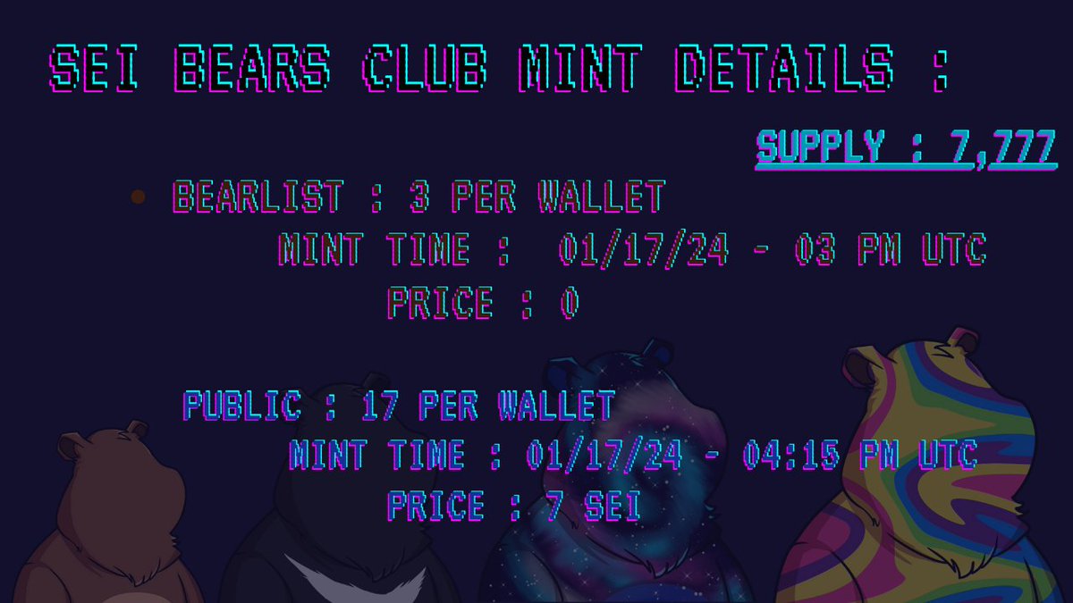 Sei Bears | SOLD OUT! 🔴 (@seiBearNFTs) / Posts / X