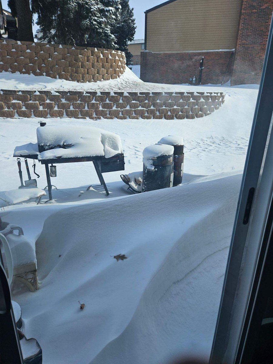 ALZustra's tweet photo. @NebraskaDOT Yeah we got snowed in here in #omaha #nebraska #snowstorm My husband is not happy he has to clean up his grilling area to grill tonight or tomorrow. But I'm still sick at home so yes, we're staying home safely this weekend. https://t.co/cEvdOT2W3V