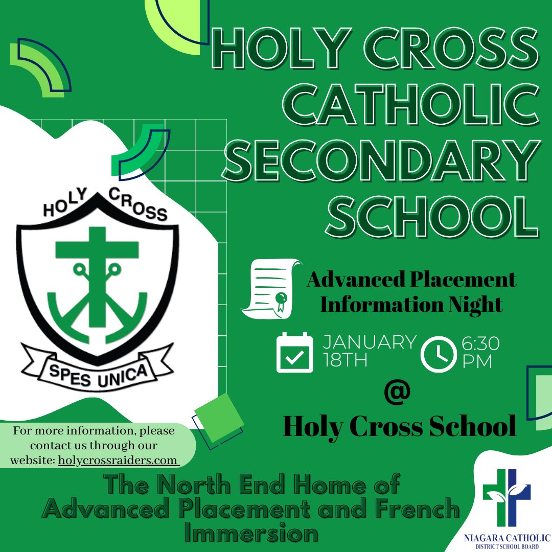 Advanced Placement Parent Information Night THIS Thursday January 18th at 6:30 pm. Come learn more about what HC has to offer as your <a href="/niagaracatholic/">Niagara Catholic DSB</a> North End home for AP (and French Immersion.) #WeTheNorthEnd #everyonebelongsatHC #advancedplacement #frenchimmersion