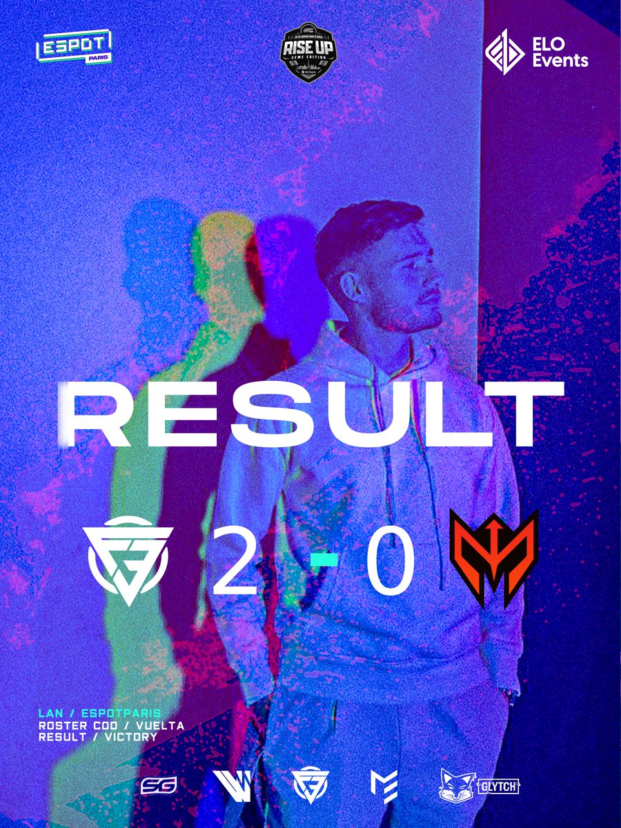 [#RiseUp5 Lan GameDay 1]

We start the Winner Bracket by a 2-0 VICTORY against <a href="/TeamGodAim/">Team GodAim 🎯</a> ⚡
GGs to them !

Boys are on fire 🔥
#VLTWIN #VUELTAWIN

📷 Design by <a href="/Agency_VP/">AGENCE VP PROJECT</a>