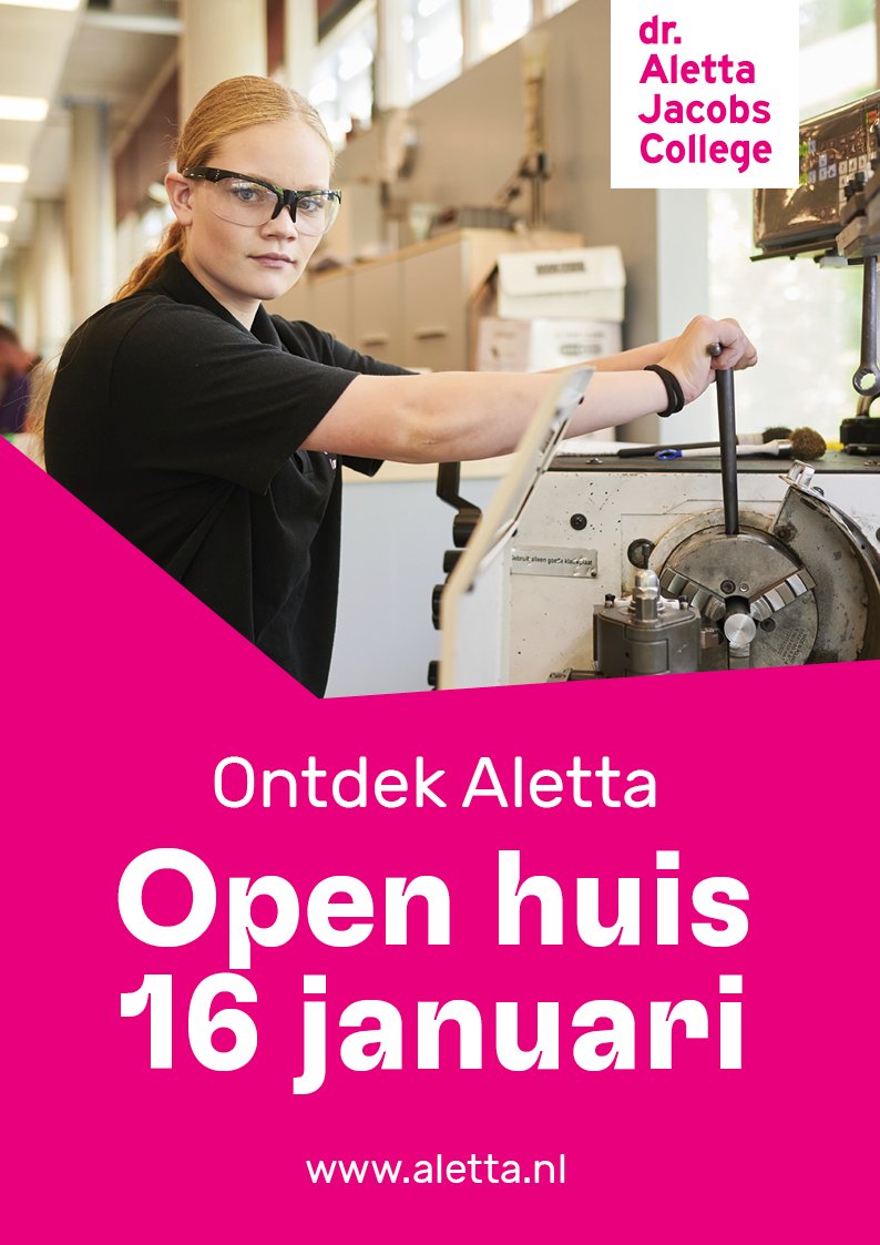 Open Huis <a href="/drajcollege/">dr. Aletta Jacobs College</a>: nieuwe brugklassers + ouders zijn van harte welkom. Ook voorlichting voor instromers in hogere klassen. Zie aletta.nl

#alettajacobscollege #openhuis #voorlichting #groep8 #overstappovo #middengroningen