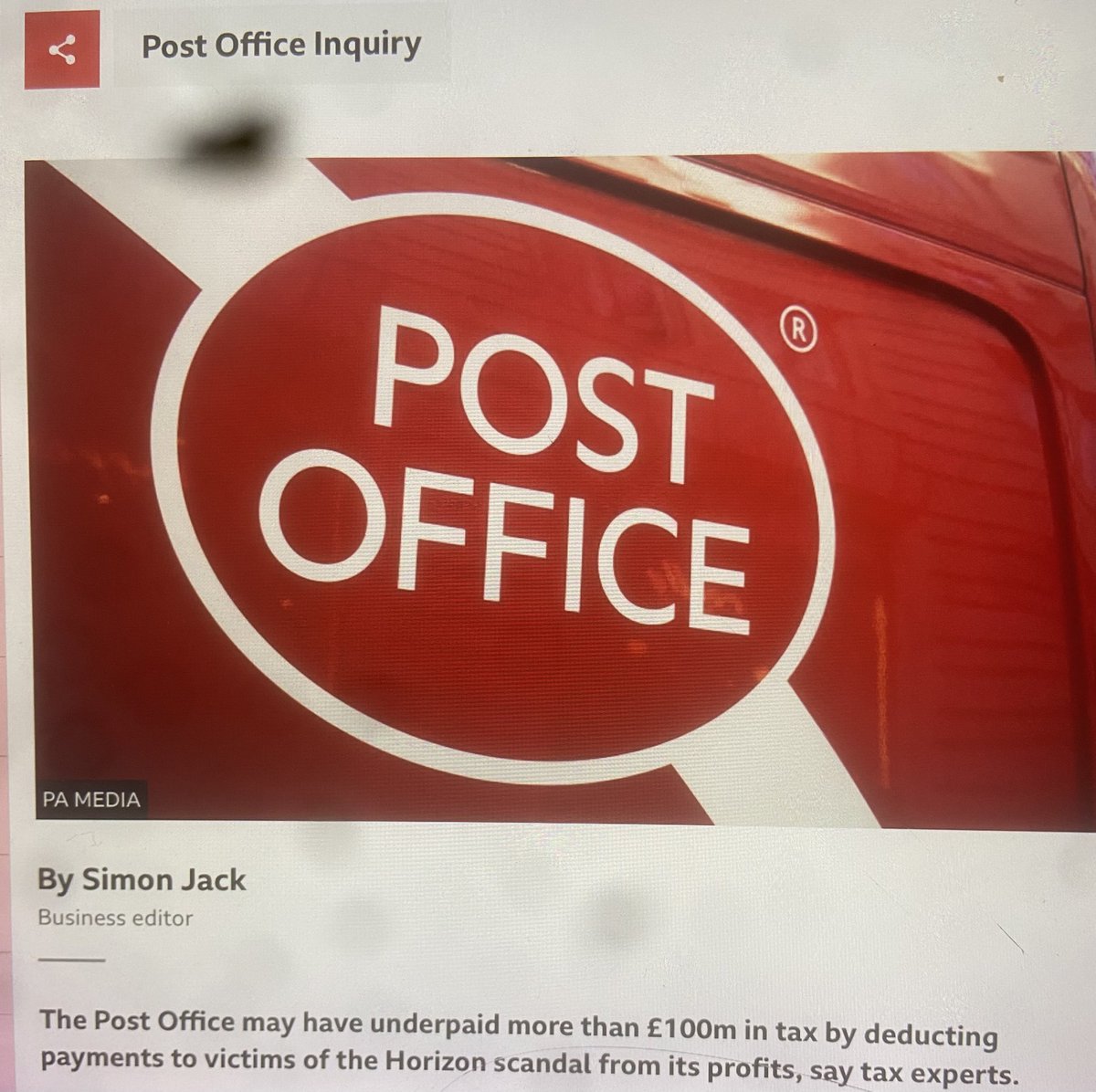 dr_options's tweet photo. Disgusting: #ThePostOffice pays bonuses to executives off the back of deducting sub-postmasters compensation. Technically illegal, requires PO to repay £100m tax bill rendering #PostOffice technically bankrupt. Heads should roll. Bonuses should b repaid. #MrBatesvsPostOffice $SPY https://t.co/QZCv9yW2Ly
