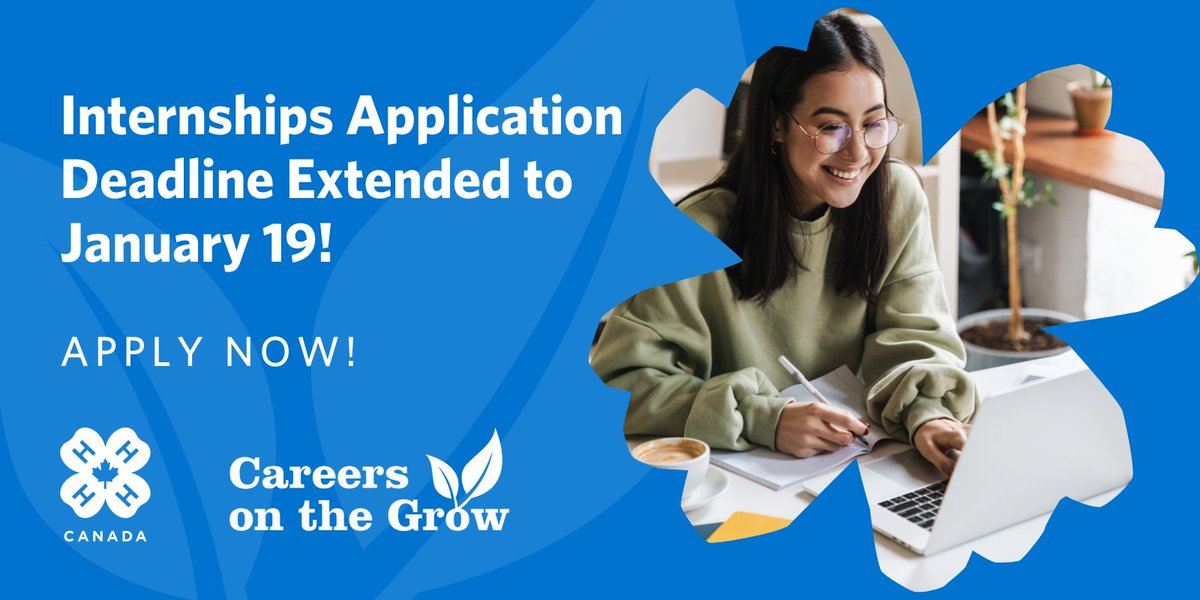 Calling all senior 4-H'ers! Don't forget to get your applications in for a summer 2024 Careers on the Grow internship. 🌱🍀 

Bonus! Each position comes with a $500/week honorarium. 

Learn more and apply today: bit.ly/3QPZkOk