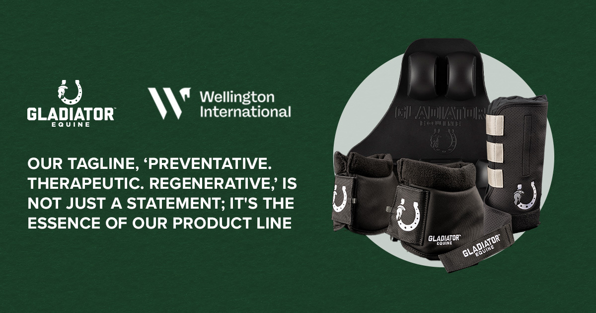 EquineGladiator's tweet photo. As the equestrian arenas in Wellington and Ocala buzz with competition, Gladiator Equine stands as a beacon of excellence. Our tagline, "Preventative. Therapeutic. Regenerative," is not just a statement; it's the essence of our product line. https://t.co/riZNtYYWW0 https://t.co/vHkKjjubnc