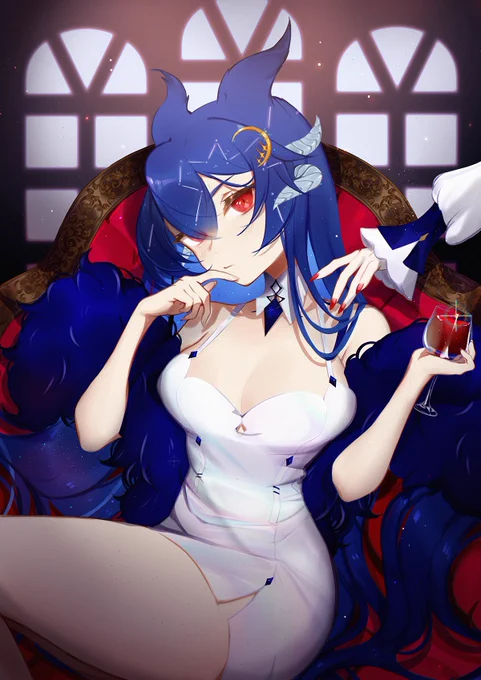 My oshi is a blue dragon that I drew every year since her debut and now I use it to see how much I improved 