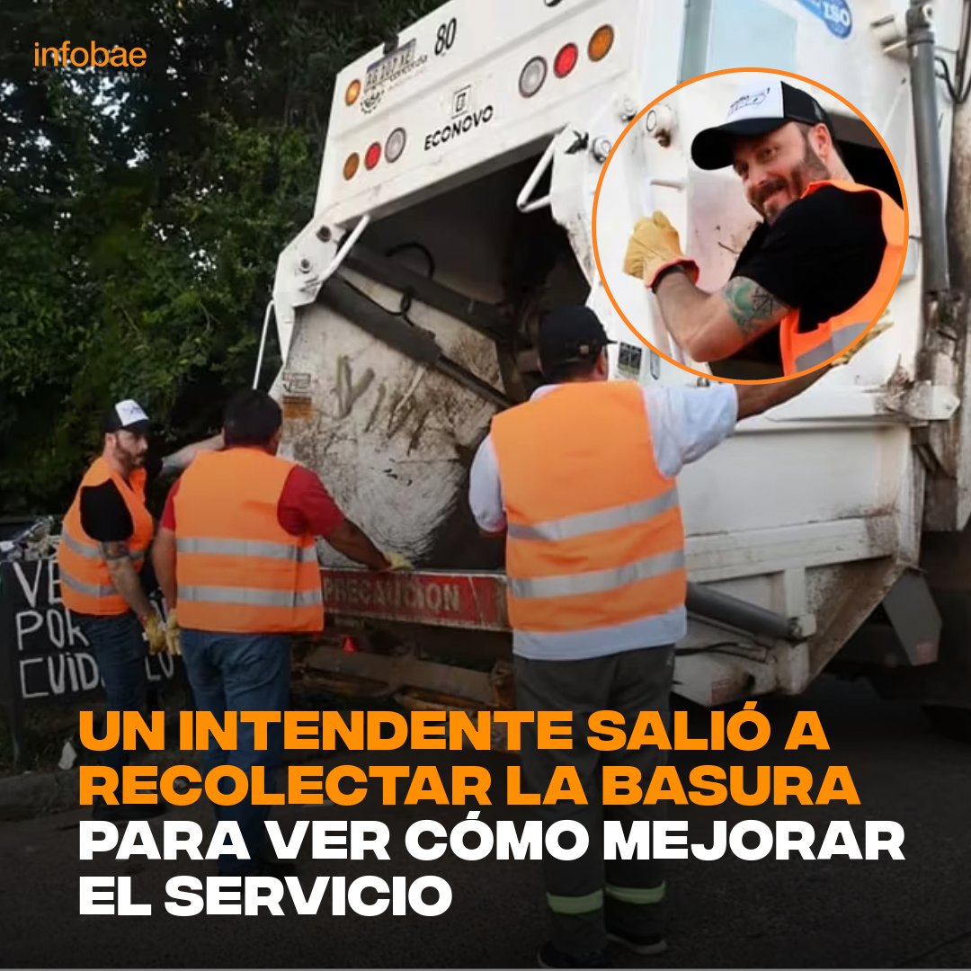 infobae's tweet photo. Un intendente salió a recolectar la basura para ver cómo mejorar el servicio https://t.co/HblWhnh6hp https://t.co/sZoJREro4D