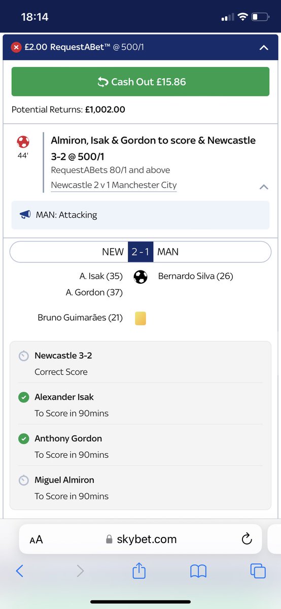 gary_johnsonTPS's tweet photo. @SkyBet I’ll post on a pinned note so gets more exposure but for the first time despite several doubts I’ve been robbed by this company, scored a goal 40 mins earlier yet didn’t log the goal as a shot on target so lowered expected pay out. Not the first or the last but never as obvious https://t.co/hz84rUDUoe