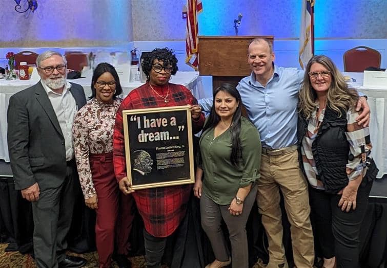 VictoriaDunkle's tweet photo. The Martin Luther King, Jr. Association of Asheville and Buncombe County Prayer Breakfast. Thank you James E. Ferguson, II for reminding us regarding making Dr. King's dream a reality, "It can be done."  Thank you @AdventHealthHVL for sponsoring this event. https://t.co/I91UMmrcW5