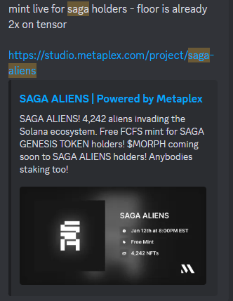 KingdomNFT's tweet image. NEW YEAR, SAME ALPHA. KINGDOM &amp;gt;

Saga phones are the gift that keep on giving!

Saga aliens now at 1 Sol!

Inscription call for Garees for $200 each!

$wif floor called at .1 now currently at .25-.3 in 1 week with more upside!

📈🏰🥇

Continued Wins ✅
Memes ✅
BTC Ordinal Alpha…