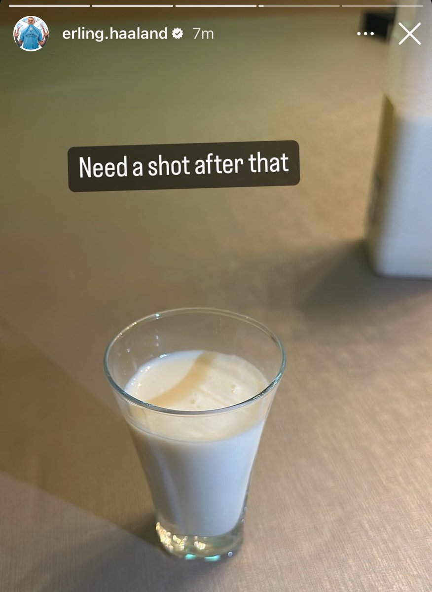 City_Xtra's tweet photo. Erling Haaland on Instagram. 😂🥛🩵 https://t.co/PuZtaoXkE2