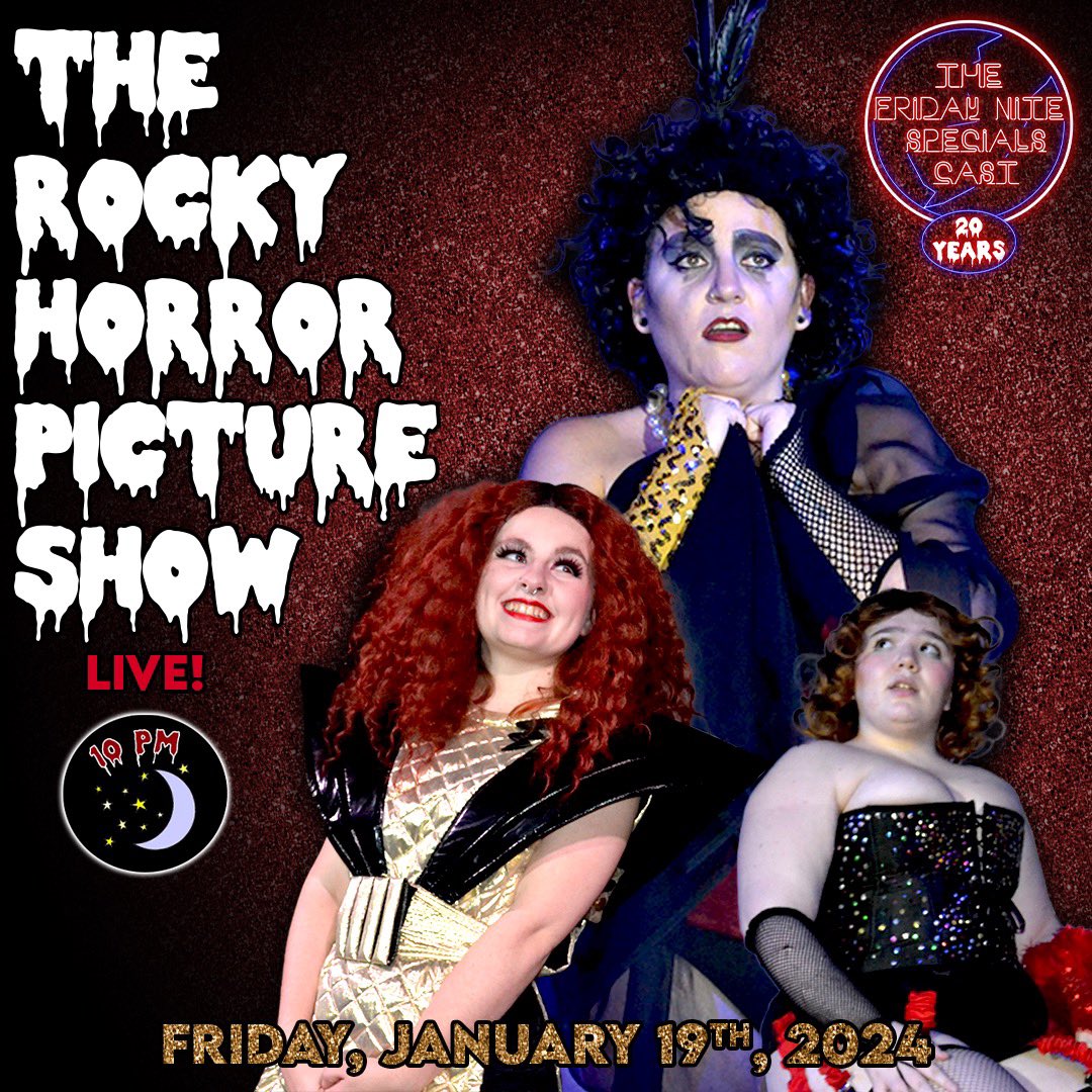 FNSRockyHorror's tweet photo. We’re back Friday 1/19 at 10pm in Red Bank, NJ! You coming through?! Bring all your friends and come time warp with us! 🎟️ https://t.co/4mabHUZkXS https://t.co/QecUhFnP4K