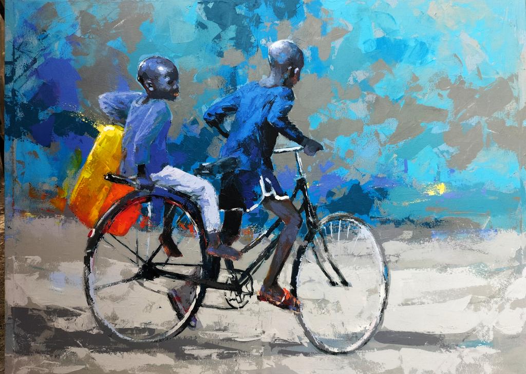 3.
"to fetch and carry"
Acrylics on canvas
36 x 48 inches
2024 
By Innocent Chikezie