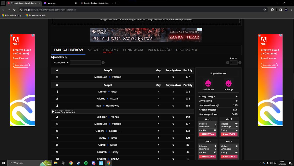 top 5 po pierwszym dniu na royal festival w// <a href="/MalinaFN/">Mystic Malina</a>  best coach <a href="/kadyssek11/">kadifn</a>