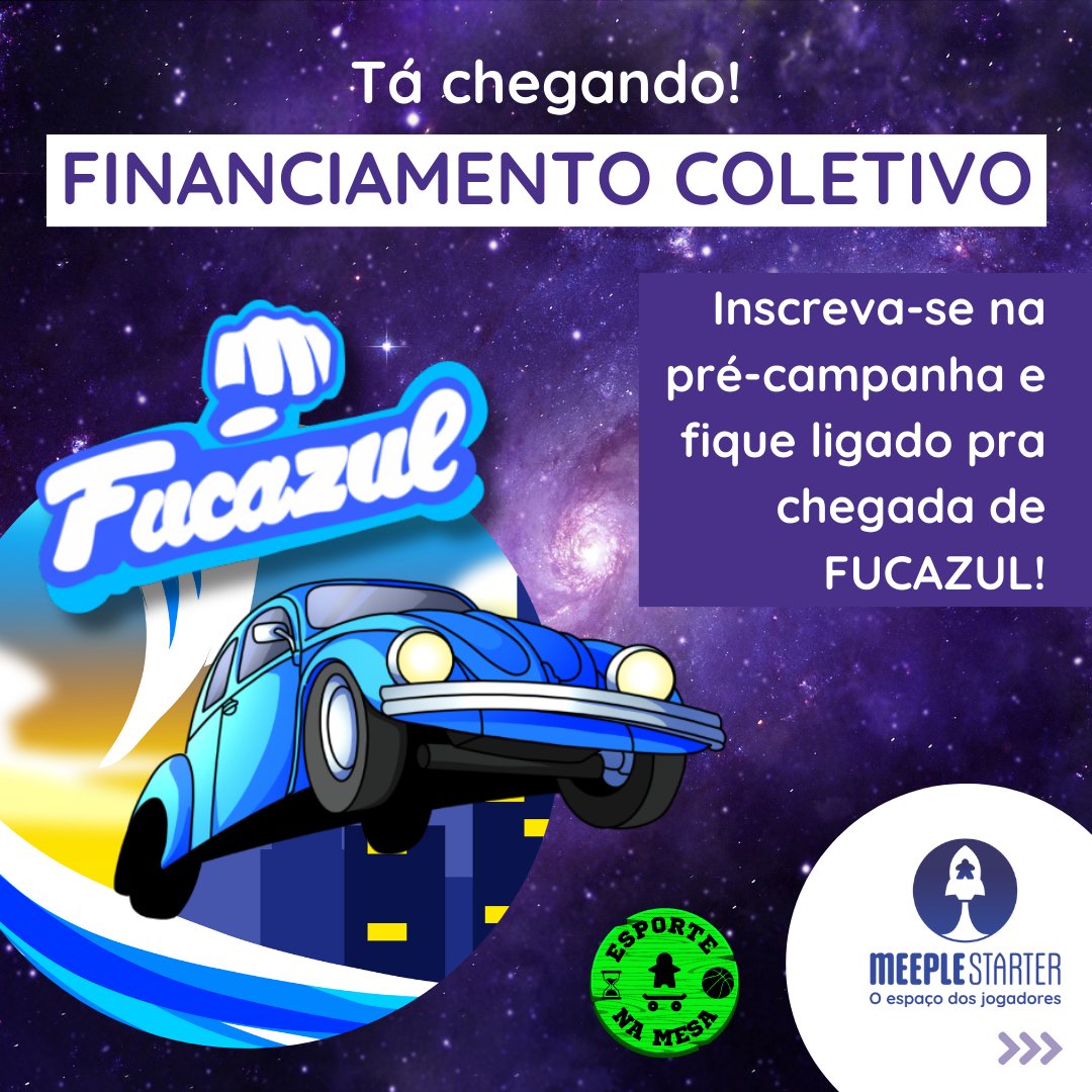 O FUCAZUL TA CHEGANDO NA @meeplestarter !!! 🚙👊
A brincadeira mais famosa do Brasil finalmente ganha sua versão num eletrizante, dinâmico e engraçadíssimo jogo de cartas! 😆 

Quer saber como é o jogo? Segue o fio que a gente explica! 🧶⬇️
#jogos #cartas #boardgames