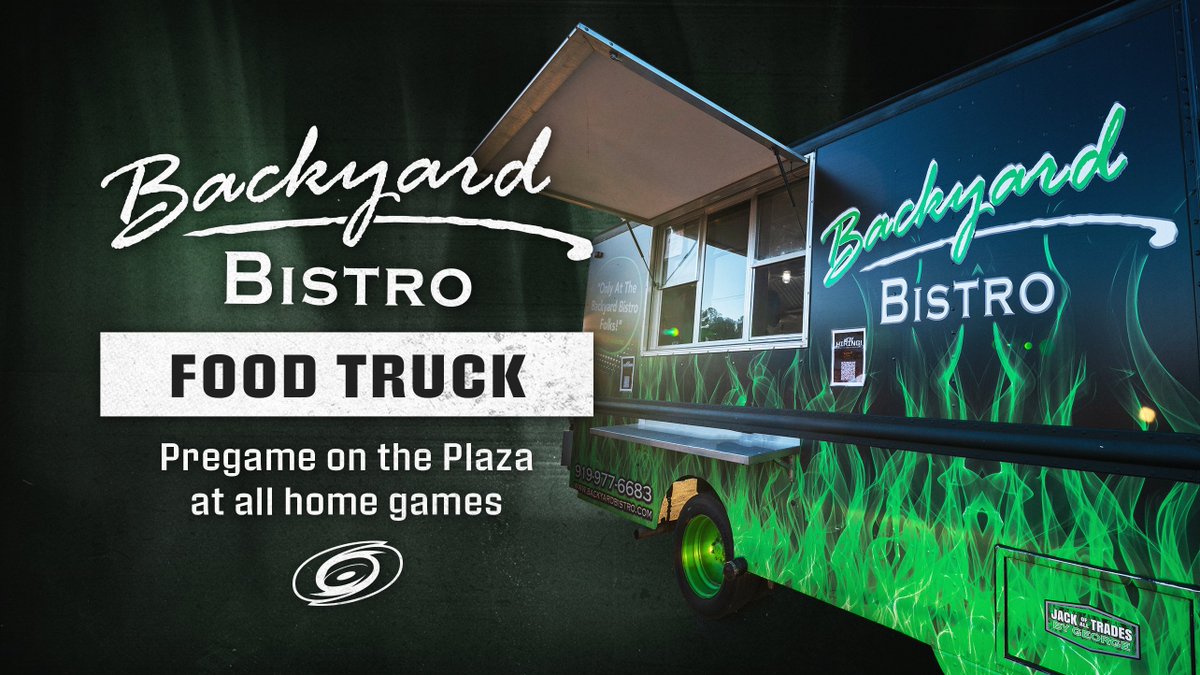 Grab a bite from @BackyardBistro on the South Plaza before any #Canes home game 🍔