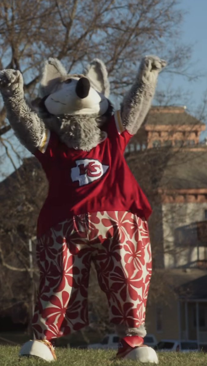 cat_joy9's tweet photo. And the cutest mascot #SomeKindOfWolfMix for @Chiefs @kcwolf & for the #hynies #rustyjames #FallingForFootball @tyler_hynes @JanelParrish @barkleyus #teamtylerhynes 🐺🤠❤️💛🙌👏 https://t.co/6RQop5sRBt