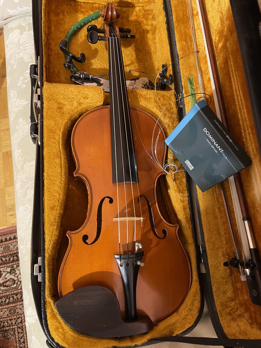 Because I plan to play a lot of violin in 2024 I have restrung my violin by Anton Piegendorfer built in 1902 with @ThomastikInfeld Dominant Pro strings. I am curious how the Dominant Pro strings are performing, first time I am using it.