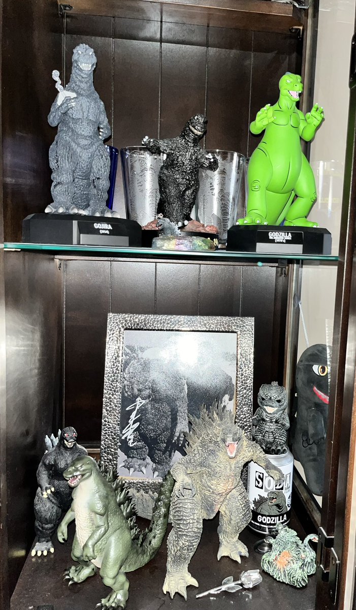 zilla92's tweet photo. @Godzilla_Toho Okay it is a work in progress in my #Godzilla room which will be revamped professionally soon by contractors…but here goes… #GodzillaCollection https://t.co/9rGMNzvKzP