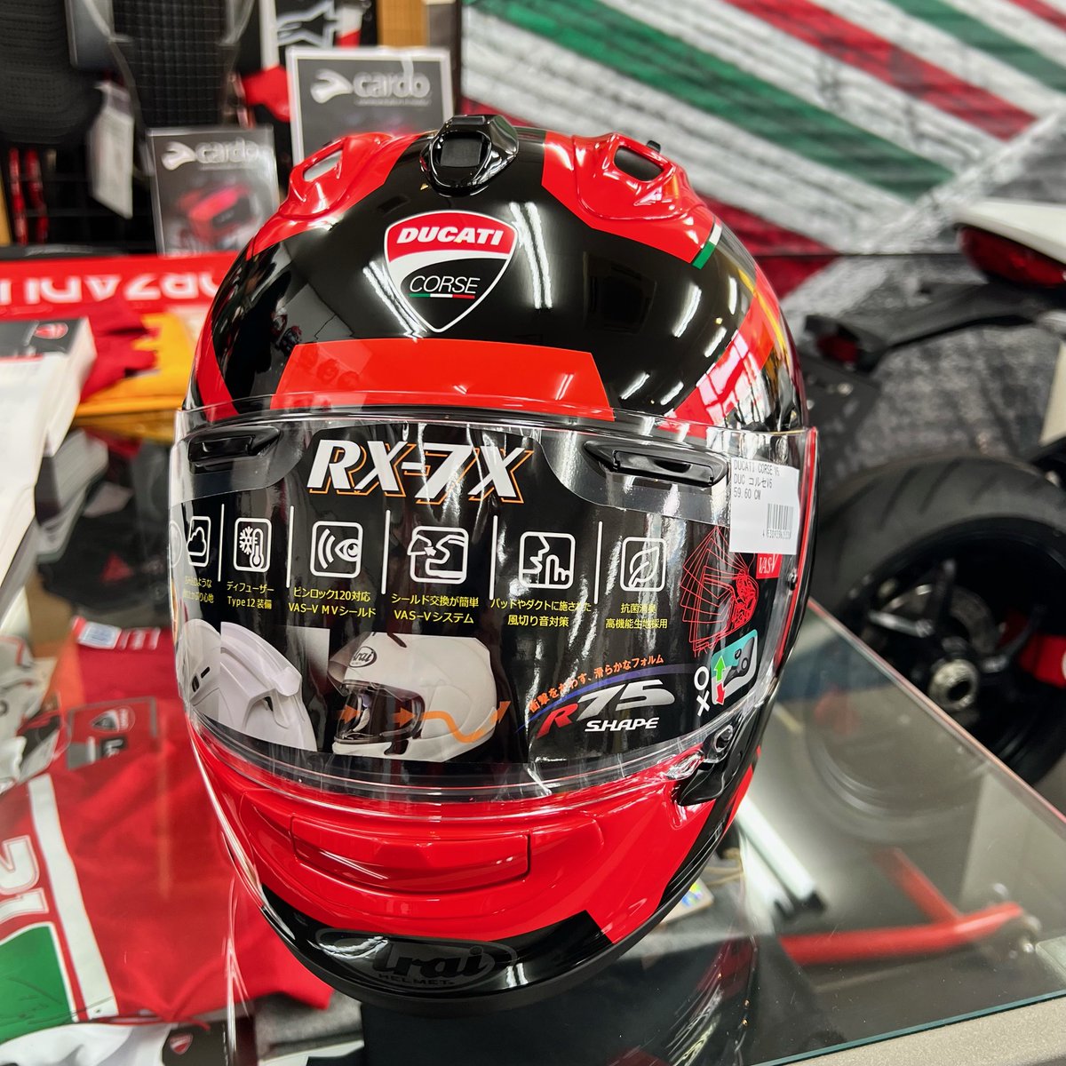 DUCATI CORSE V6 RX-7X ヘルメット レッド・ブラック DUCATI CORSE V6