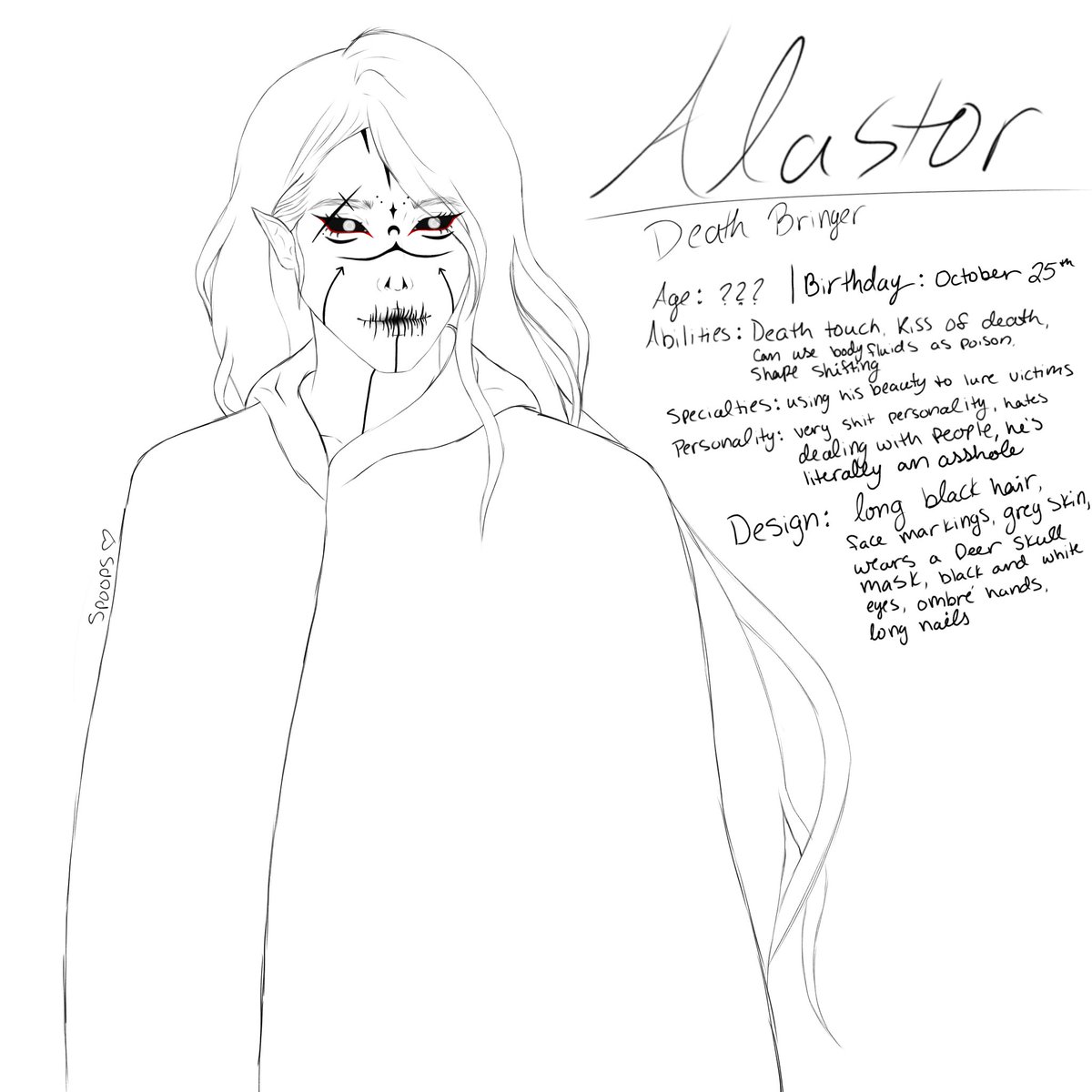 spooptime's tweet image. Reappearing just to show one of my silly ocs that I adore and then disappearing for another few months &amp;lt;3
.
.
.
#oc #ocart