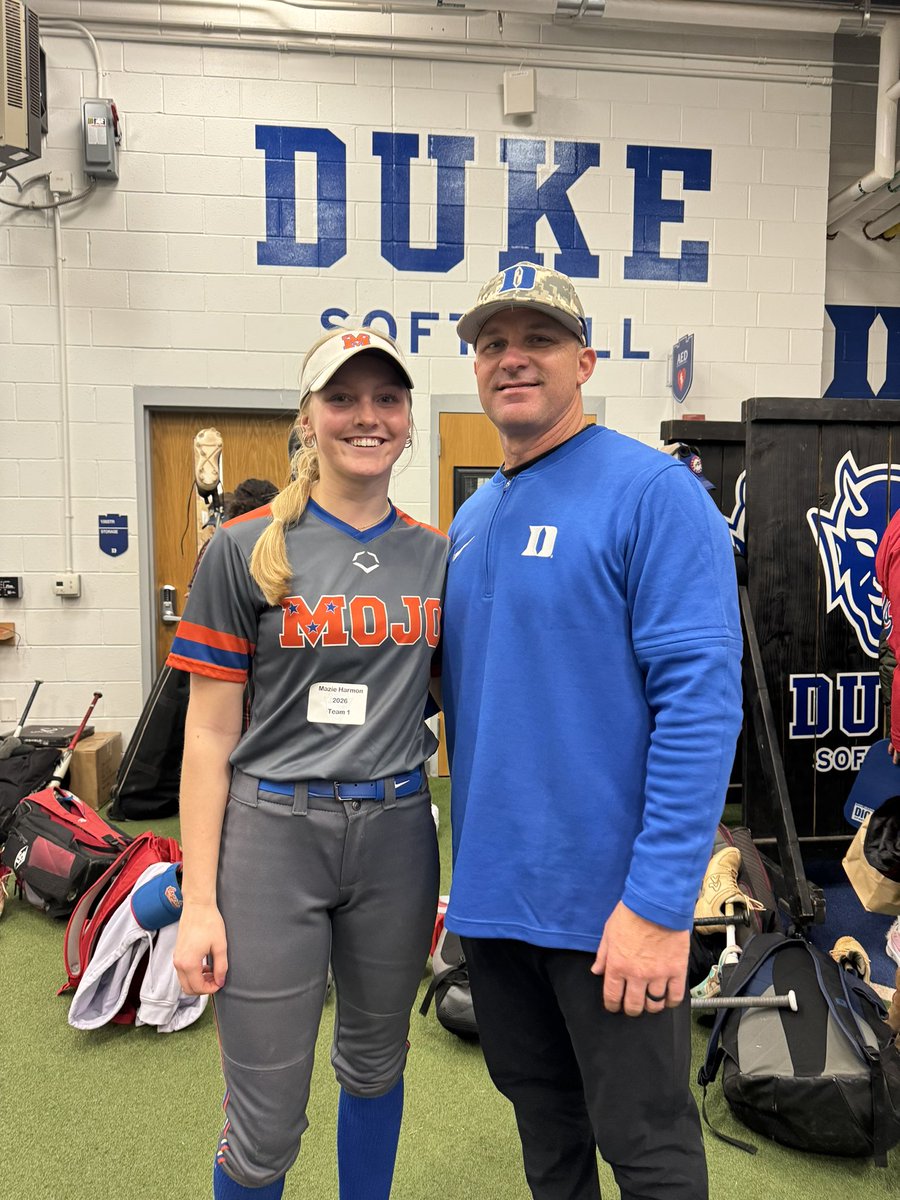 Super excited to have gotten the chance to spend the day @DukeSOFTBALL Special thanks to @DukeCoachYoung @BJonesDukeSB @Taylor_Wike_ @oliviaadyan and the rest of the staff for awesome feedback. @TMojo2025 @BattersBoxRVA @KIMEPerformance @TrainerGorres @powhatanhsath