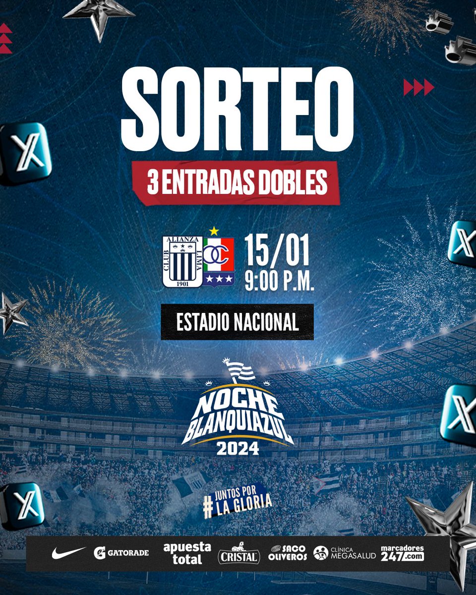 ¡𝗧𝗘 𝗟𝗟𝗘𝗩𝗔𝗠𝗢𝗦 𝗔 𝗟𝗔 𝗡𝗢𝗖𝗛𝗘 𝗕𝗟𝗔𝗡𝗤𝗨𝗜𝗔𝗭𝗨𝗟! 🎆💙🤩

Participa de este #Sorteo siguiendo estos pasos:

🔹Síguenos (<a href="/AlianzaLimaFF/">Alianza Lima Femenino</a>)
🔹Dale RT a esta publicación.
🔹Comenta este tweet etiquetando a tu acompañante. 🫂

#AlianzaLima
#Íntimas