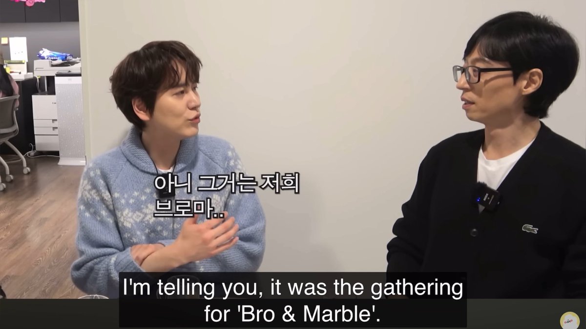 superspace606's tweet photo. If people said that it was just a housewarming party of YYS new house.

But remember, when Kyuhyun &amp; Saeho said to Yoo Jaesuk that he was not invited bcs it was only for bro &amp; marble casts.

So meaning, it was not just random/spontaneous or more even a coincidence for me. https://t.co/XDKZcoIgpI